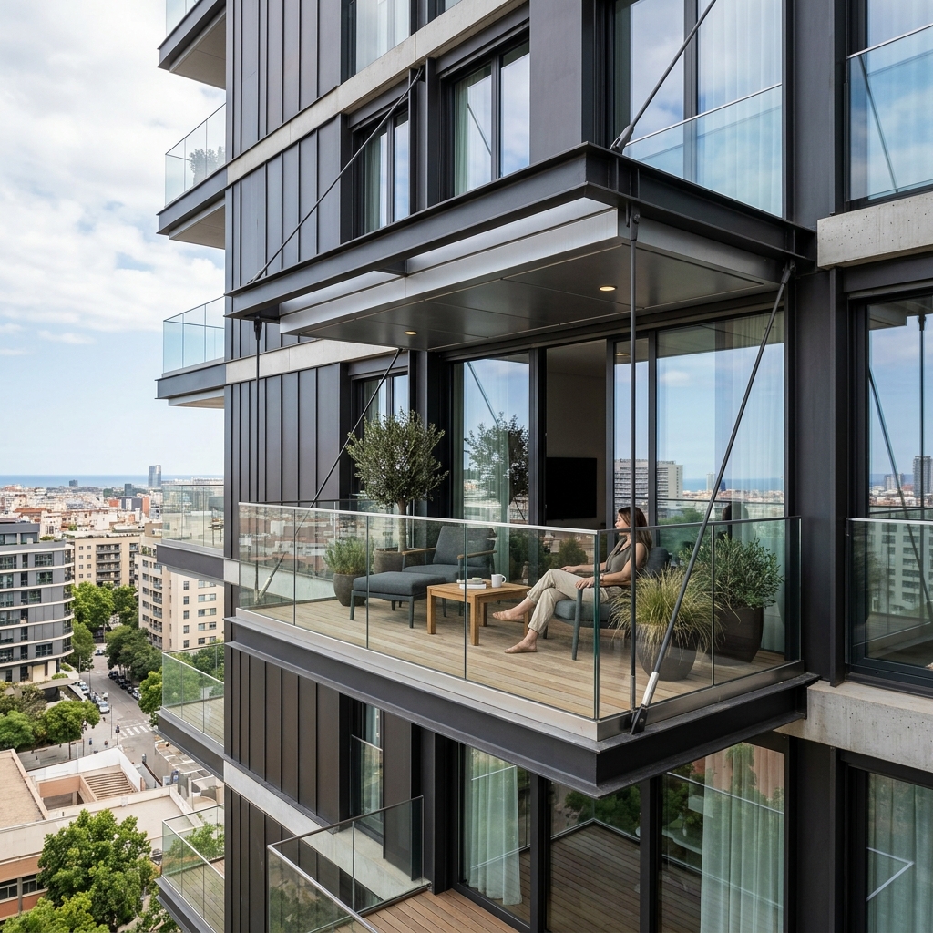 מרפסת פלדה מודרנית